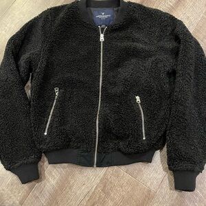 American Eagle Outfitters Black Sherpa Jacket